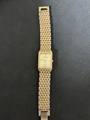 Jules Jurgensen Quartz Rectangular Gold-Tone Watch Champagne Dial – 364 7126