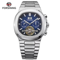 FORSINING Brand Tourbillon Men&rsquo;s Automatic Mechanical Stainless Steel Band Watch