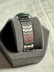 Vintage Omax Crystal 25 Jewels Automatic Swiss Watch Brown Dial Arabic Day Date