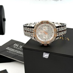Bulova Octava Crystal 98C133 Rose Gold Dial Quartz Stainless Steel Men&rsquo;s Watch