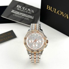 Bulova Octava Crystal 98C133 Rose Gold Dial Quartz Stainless Steel Men&rsquo;s Watch