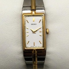 Seiko Womens Watch 13mm White Dial Two Tone Bracelet 2E20-7479 New Battery 5.5&Prime;