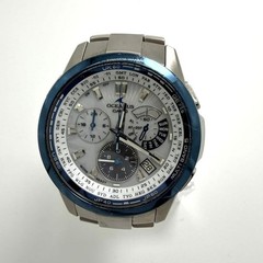 CASIO OCEANUS OCW-M700 Solar Atomic Chronograph Titanium Blue Bezel White Dial