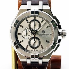 Maurice Lacroix Aikon Chronograph AI1018 Automatic Watch 45mm Silver Dial