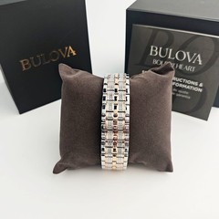 Bulova 98C133 Crystal Octava Gold Silver Two-Tone Quartz Men&rsquo;s Watch 41.5mm