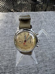 Red Star 1963 ST1901 38mm Manual Chronograph w/ Saphire Lume Gooseneck US Seller