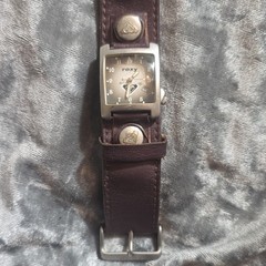 Roxy Women’s Square Analog Quartz Watch Brown Leather Strap Date Display