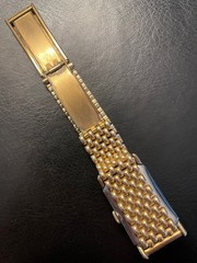 RUNS Elgin 673 Gold Filled Tank w/ GEMEX Beads of Rice BOR 16mm Art Deco Band