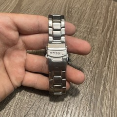 Fossil Big Tic JR-8115 Red Flame Dial Quartz Watch Stainless Steel