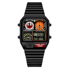Classic Steel Men&rsquo;s LED Watch – Digital Display, Temperature & Calendar