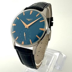 SWISS MADE LONGINES ST STEEL MANUAL WIND CAL 30L GENTS WATCH BLUE COLOR DIAL