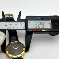 Gucci 3000M Gold Interlocking Black Quartz Men&rsquo;s Wristwatch Japan 0613820