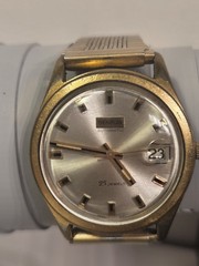 Vintage Benrus 25 Jewel Automatic Swiss Mens Watch Gold Tone Date WR