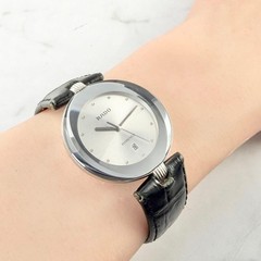 RADO Watch Florence Cut Glass 12P Date Silver Authentic From Japan