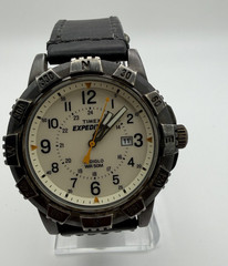 Timex Expedition Indiglo Men’s Analog Quartz Watch Date 50m WR Black Leather