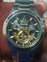Bulova Maquina Men&rsquo;s Automatic Skeleton Dial 46mm Silver Steel Bracelet