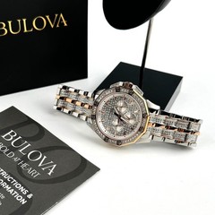 Bulova Octava Crystal 98C133 Rose Gold Dial Quartz Stainless Steel Men&rsquo;s Watch