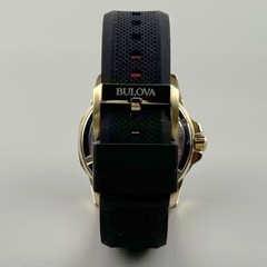 Bulova Marine Star 98A272 Automatic Men&rsquo;s Watch Black Gold Dial Rubber Strap