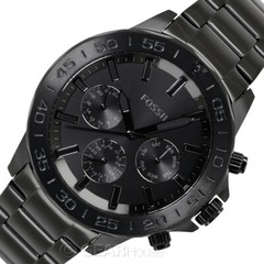 FOSSIL Bannon Mens Multifunction Watch Black Dial Day Date Stainless Steel Band