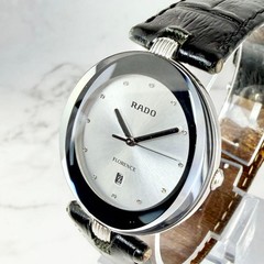 RADO Watch Florence Cut Glass 12P Date Silver Authentic From Japan