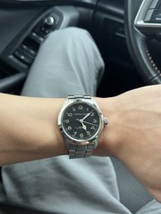 Hamilton Khaki Field Automatic 38mm Black Dial Steel Bracelet Watch w/ Box