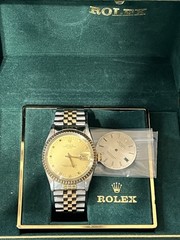 ROLEX ♛ Oyster Perpetual Date 15053* SS & 18K B & P&rsquo;s With Extra Dial ~Preloved