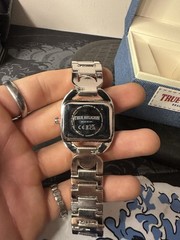 True Religion Quartz Wristwatch Silver Tone Steel Square 20mm