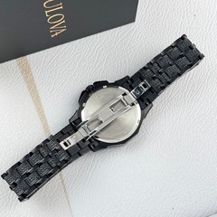 Bulova Men&rsquo;s Crystal Octava Black Pave Dial Chronograph Quartz Watch 98C134