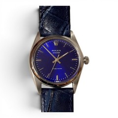 Vintage Rolex Oyster Precision 34mm Blue Dial Steel Manual Watch 6426 Circa 1966