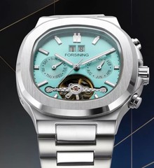 FORSINING Brand Tourbillon Men&rsquo;s Automatic Mechanical Stainless Steel Band Watch