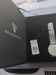 Paul Valentine Women&rsquo;s Chronograph Quartz Watch Silver Color Stainless Steel