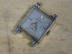 Nastrix 17 Jewel Men&rsquo;s Manual Wind Wristwatch runs Faux Diamond 2 Tone Case