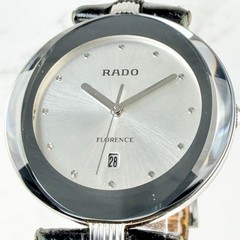 RADO Watch Florence Cut Glass 12P Date Silver Authentic From Japan