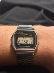 Casio A159WA-N1 NEW Men&rsquo;s Watch Digital Display Silver Stainless Steel Band
