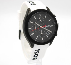 HUGO BOSS Velocity HB1513718 Black Dial Rubber Strap Men&rsquo;s Watch 44mm