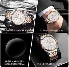 PENGAGAR Luxury Men&rsquo;s Watches Waterproof Stainless Steel Luminous Men Watch Date