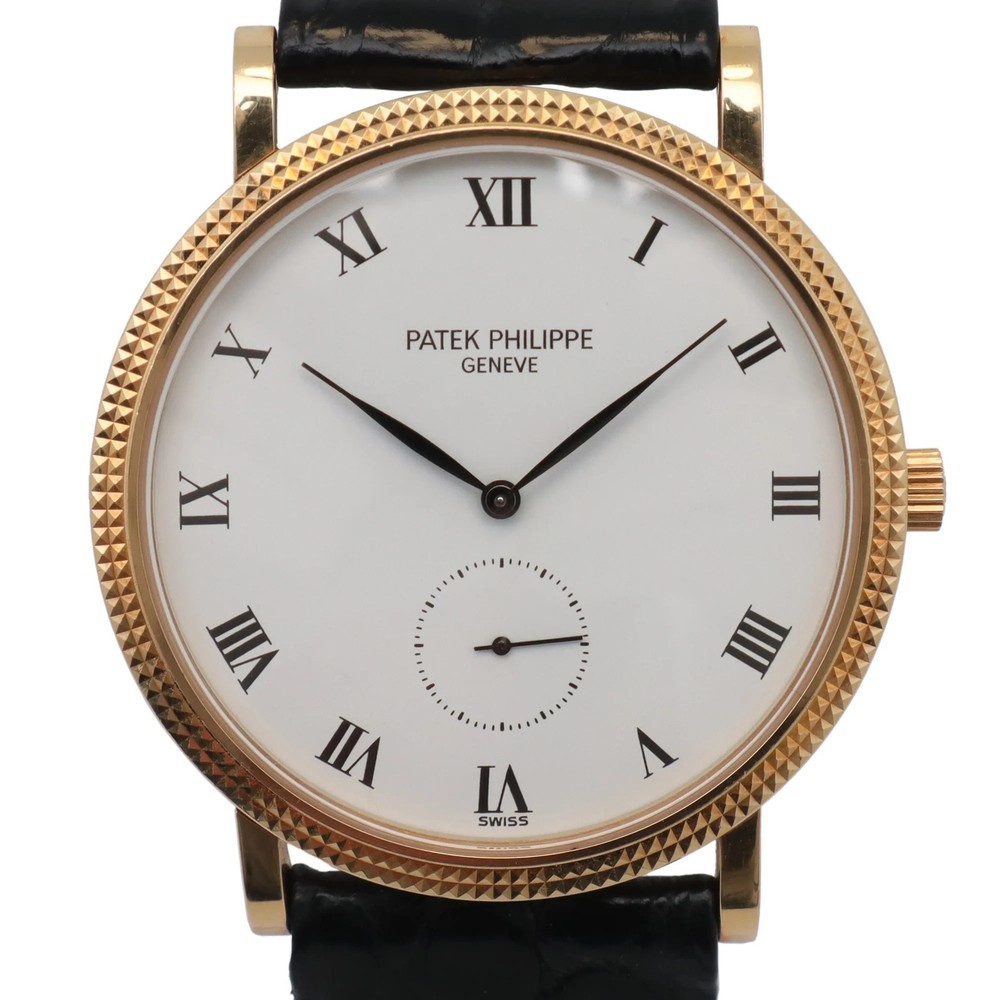 Patek Philippe 3919J Calatrava 33mm 18K Yellow Gold White Porcelain Dial Watch