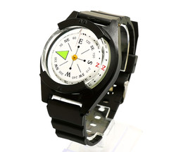 Waterproof Precision Watch ABS Compass Silicone Strap Wear Outdoor Activities