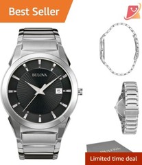 Men&rsquo;s Quartz Watch Stainless Steel 38mm Calendar Date Water Resistant Classic…