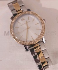 Michael Kors Women’s Two-Tone Quartz Watch White Dial Crystal Bezel 38mm