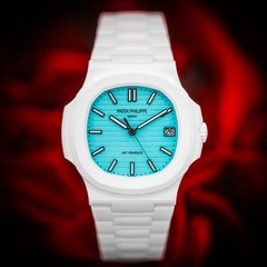 Patek Philippe Nautilus 5711 White Ceramic Roselend Blue AET Remould Complete