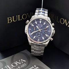 Bulova Men&rsquo;s Marine Star 96B256 Blue Dial Quartz Chronograph Watch 43MM