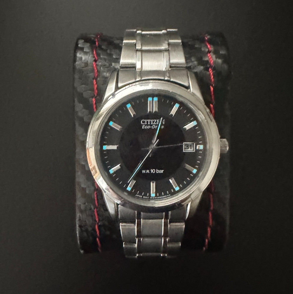 Citizen Eco-Drive E111-S053846 Solar Men&rsquo;s Watch Black Dial Stainless Steel