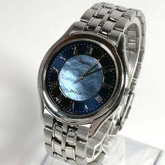 Seiko Dolce 8J41-6030 Quartz Blue Shell Dial Roman Dress Watch near MINT