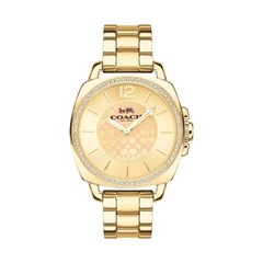 COACH BOYFRIEND 14503141 GOLD SIGNATURE DIAL GOLD BRACELET WOMENS 34MM WATCH