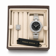 watch FOR EVER Women’s Quartz Watch & Bracelet Gift Set Silver RAWAIE GENEVA New