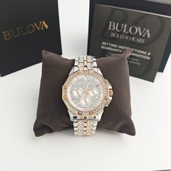 Bulova 98C133 Crystal Octava Gold Silver Two-Tone Quartz Men&rsquo;s Watch 41.5mm