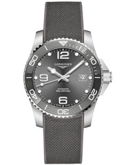 Longines HydroConquest Automatic 41mm Gray Dial Rubber Men&rsquo;s Watch L3.781.4.76.9