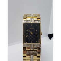 Elgin men&rsquo;s dress watch. FG1504 017 VJ21. Square black face Working watch