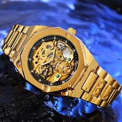 Fashion Classic Skeleton Men Mechanical Luxury Automatic Stainless Wrist Watch